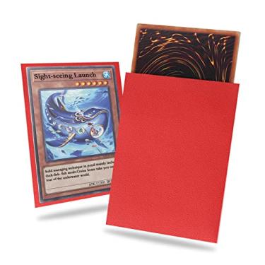 Imagem de Pacote com 200 capas de cartão tamanho japonês rubi fosco, protetor de cartas pequenas para Yu-Gi-Oh, Photocard Cardfight! Vanguard, embaralhamento perfeito texturizado nas costas, mangas resistentes de cartas Yu-Gi-Oh