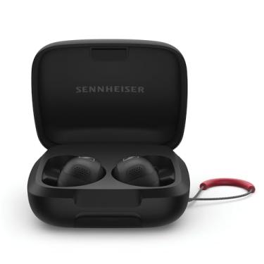 Imagem de Sennheiser Fones de ouvido esportivos Momentum com ajuste de som esportivo e ANC adaptável, ajuste seguro, vida útil da bateria 24 horas, rastreador de atividades para dados de desempenho corporal,
