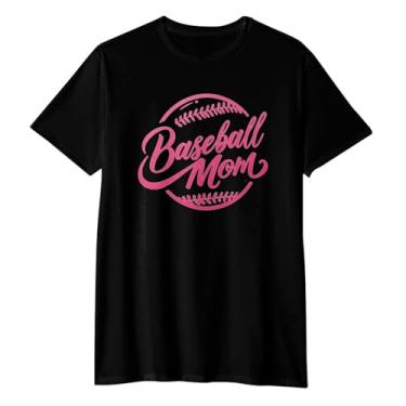 Imagem de Camiseta feminina de beisebol para mãe popular masculina plus size AllBlack P, Allblack, M