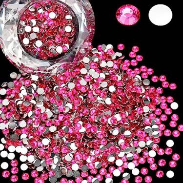 Imagem de Sacos de atacado a granel 2000 peças de strass de resina plana de 5 mm, rosa redonda não hotfix strass de resina plana para unhas, copos, canecas, enfeites de brilho DIY, pedra de diamante de cristal