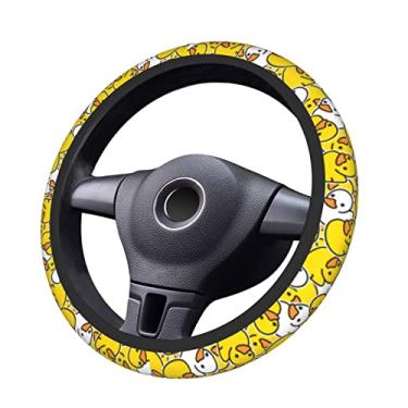 Imagem de FeHuew Capa de volante infantil de desenho animado de pato, para mulheres, meninas, 38 cm, universal para carro, antiderrapante, adequado para veículos, caminhões, SUV