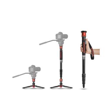 Imagem de IFOOTAGE Monopé para câmera Cobra 3 A180T, monopé de ajuste rápido com pés, altura de 180 cm, bengala, tripé base CB3, para fotografia de câmera, viagem, carga útil de até 8 kg