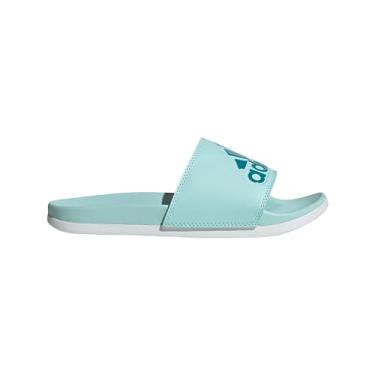 Imagem de adidas Sandália feminina Adilette Comfort Slide, Semi Flash Aqua/Arctic Fusion/Branco Cristal, 41