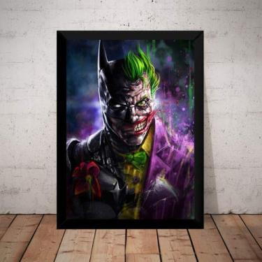Imagem de Quadro Arte Coringa X Batman Hq Poster Com Moldura
