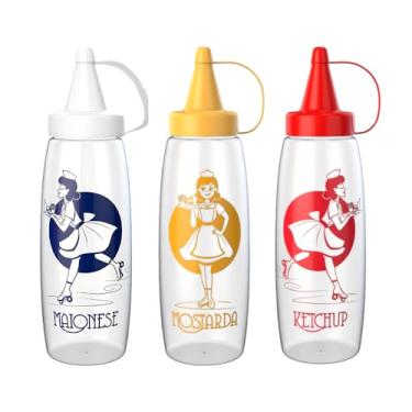 Imagem de Kit 3 Bisnaga Ketchup Mostarda Maionese 350ml Premium Decorada