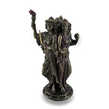 Imagem de Veronese Design Estátua de Deusa Tripla Grega Hecate Grega de 21 cm de altura Resina Fundida a Frio Acabamento Bronze Antigo Escultura da Deusa da Lua