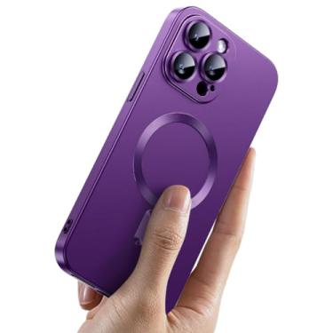 Imagem de Capinha Capa Protetora Magnética Premium Fosca Anti Impacto Proteção de Câmera Compatível com iPhone (Roxo, iPhone 16)