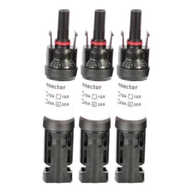 Imagem de Kit 3 Conector Mc4 Com Diodo 30A Ip67 Placa Energia Solar - Snaterm