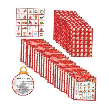 Imagem de shamjina Cartões de bingo de papel para festa de Natal, suprimentos para festa de Natal, cartões de jogos de bingo para família para amigos adultos