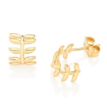 Imagem de Brincos banhado ouro 3x 24k 18k e 22k femininos meia argola pequenos r