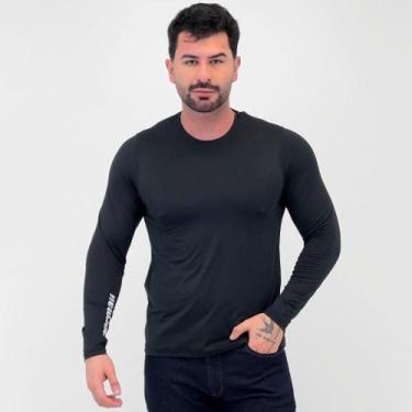 Imagem de Camiseta Mormaii Térmica Básica Manga Longa Masculina, M, Preto