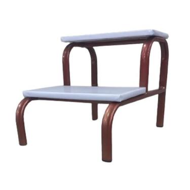 Imagem de Escada Clínica de 2 Degraus Obeso Estrutura Bronze com Piso em MDF Bra