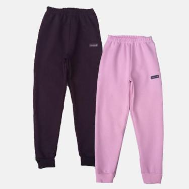 Imagem de Kit 2 Calças jogger Moletom Manabana Flanelado Infantil unisex Camufla