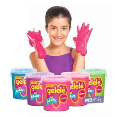Imagem de Slime Gelelé 1 Balde Slime Glitter Slaime 457g Cores Varidas - Doce Br