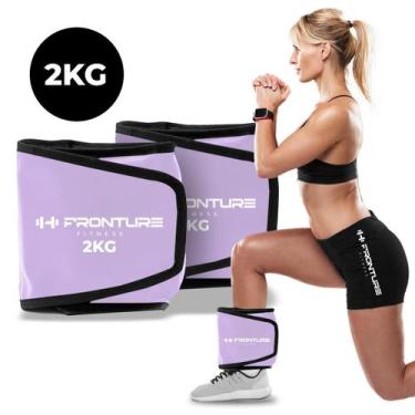 Imagem de Par de Caneleira Peso 2Kg LILÁS Treino pernas Treinar em Casa Academia