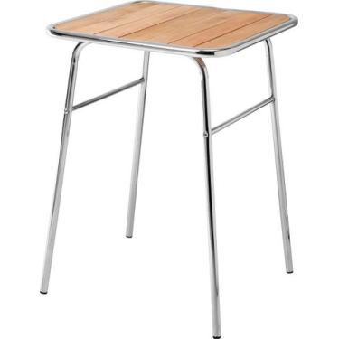 Imagem de Mesa Pequena Cromada Para Sacada De Apartamento - MetalCromo