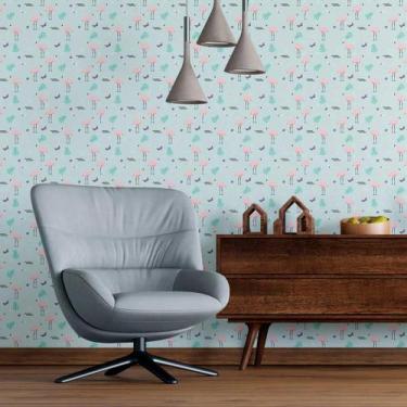 Imagem de Papel De Parede Adesivo Flamingos N09061 0,58x2,5M - Adesivo BR