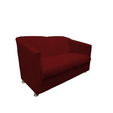 Imagem de Namoradeira Decorativa Biane Suede Marsala 2 Lugares Pés Cromado Ms De