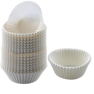Imagem de Forros de cupcake brancos tamanho padrão - pacote com 300 copos de papel - se encaixa perfeitamente em qualquer forma de muffin - forros de muffin para cupcakes, muffins e muffins de ovo - embalagens