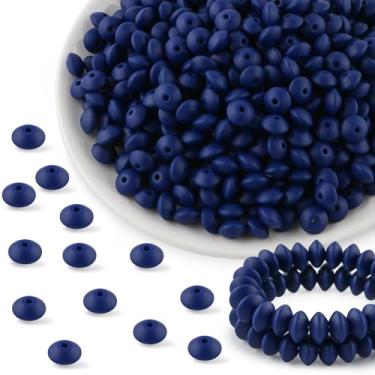 Imagem de Kovict 300 peças de contas de lentilha de silicone de 12 mm, contas espaçadoras de silicone para fabricação de colar, pulseiras, contas de silicone para fabricação de chaveiros e contas focais de