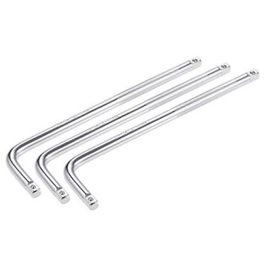 Imagem de uxcell 3 peças, chave de barra de extensão em forma de L, disjuntor de soquete de 3/20.3 cm, CR-V