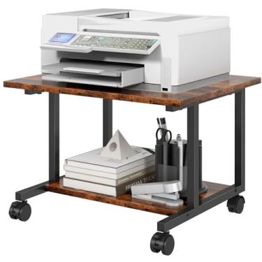 Imagem de Livofloral Suporte para impressora sob a mesa, mesa de impressora de 51 x 40 cm para escritório em casa, carrinho de impressora com rodas, suporte de impressora pequeno com prateleira de