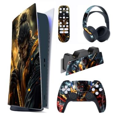 Imagem de PlayVital Conjunto completo de decalque para console ps5 edição digital, adesivo de vinil para controle ps5, estação de carregamento, fone de ouvido e controle remoto de mídia - Wasteland & Cloudstorm