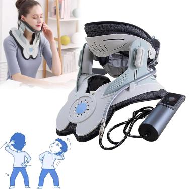 Imagem de Cinta de pescoço para bomba de ar elétrica para maca de pescoço, dispositivo de tração cervical elétrico portátil com 8 suportes de airbag integrados, cinta de suporte de pescoço para alívio