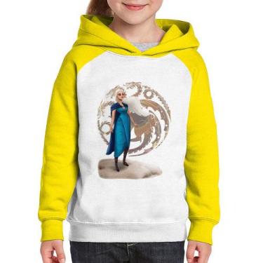 Imagem de Moletom Infantil Daenerys Targaryen Art - Foca na Moda, Branco, Amarel