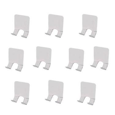 Imagem de Cabide Organizador Inox Adesivo Parede Suporte Roupas 10und - LAURINDO