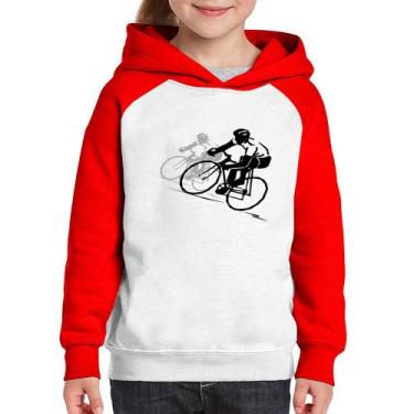 Imagem de Moletom Infantil Bike Corrida - Foca na Moda, Branco, Vermelho, 10