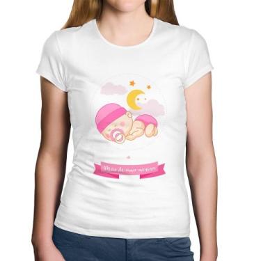 Imagem de Baby Look Algodão Mãe de uma menina - Foca na Moda, Branco, P