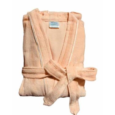 Imagem de Roupão de Banho Briza Veludo Adulto c/ Viés 100% Algodão Manga Curta (