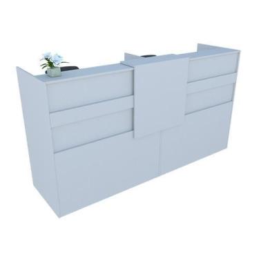 Imagem de Balcão Recepção Caixa 187cm Branco Alto Padrão 100%Mdf Modelo 1.1 - Ma