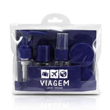 Imagem de Necessaire com Frascos para Viagem 7 Peças Jacki Design Azul