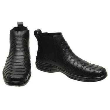 Imagem de Bota Masculina Escamada Ortopédica Macia Botina Rodeio Moda Estilosa E
