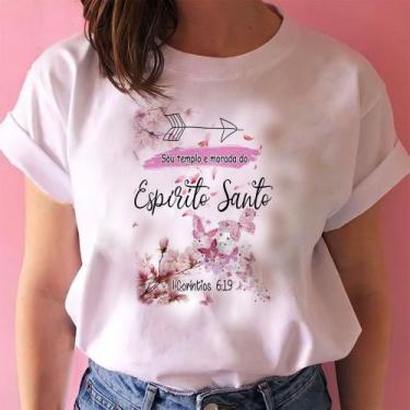 Imagem de Blusa T-shirt Camiseta Feminina Estampada, estampas evangélica - INNOV