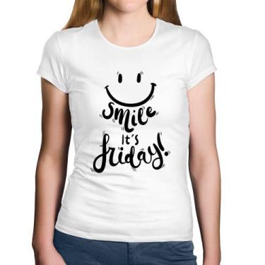 Imagem de Baby Look Algodão Smile, It's Friday! - Foca na Moda, Branco, G