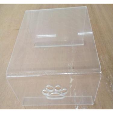 Imagem de Comedouro Elevado Pet Acrílico Cachorro Gato Ergonômico 20x15x10cm - A