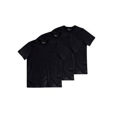 Imagem de Kit com 3 Camisetas Masculina Hering 201, Preto, XXG