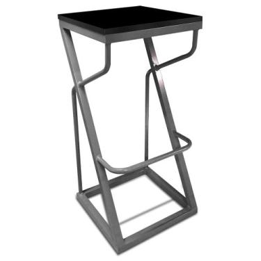 Imagem de Banco Alto Bistrô Industrial Banqueta Cozinha Balcão Área Gourmet Germ