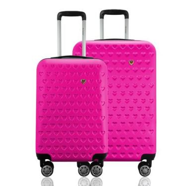 Imagem de Kit Conjunto 2 Malas Rígidas Bordo 10kg Média 23kg Expansiva Rodas 360
