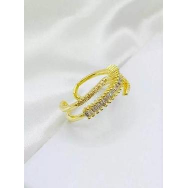 Imagem de Anel Ajustável Brilhante Feminino - Banhado a Ouro 18k - ToJoia18k