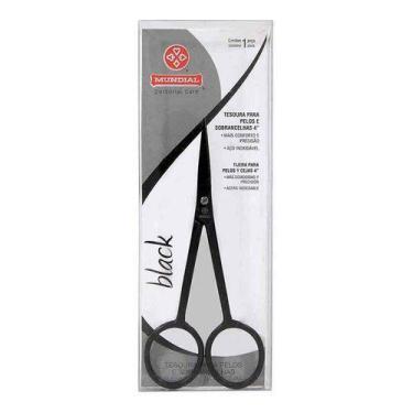 Imagem de Tesoura Para Sobrancelhas 4 Black Bc321 - Mundial