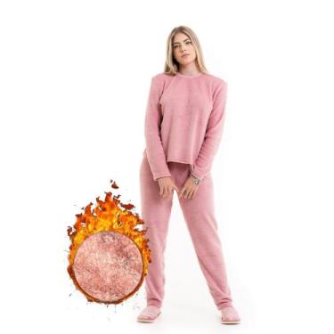Imagem de Pijama De Inverno Plush Quentinho Pelinhos Tecido Mantinha Frio Invern