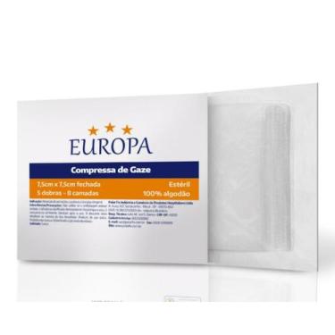 Imagem de Compressa Gaze Curativo Estéril 7,5X7,5Cm - 11fios - 06 Kits c/ 50 uni