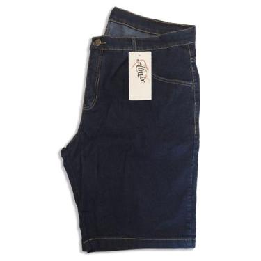 Imagem de Bermuda Jeans Masculina PLUS SIZE - Almix, Azul escuro, 52