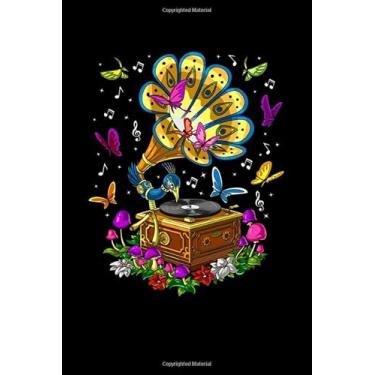 Imagem de Hippie Notebook: Floral Vintage Gramophone Hippie Flowers Nature Notebook