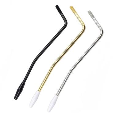 Imagem de Musiin 3 peças de braço Tremolo de 5 mm para guitarra elétrica Tremolo Arm Thread Metal Single Tremolo Arm Whammy Bar compatível com o sistema Tremolo de guitarra elétrica Stratocaster (3 conjuntos de