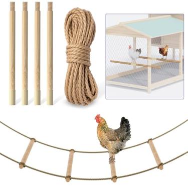 Imagem de Wintcomfort Escada de galinha para galinheiro, barra de cobertura de galinha de comprimento ajustável para aves e galinhas, acessórios para brinquedos de corrida de galinhas, fácil de instalar e